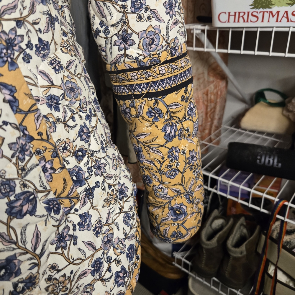 Maurices Blue and Tan Floral Utility Jacket - Picture 3 of 11